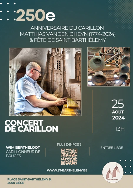 Concert-anniversaire : les 250 ans du carillon de Saint-Barthélemy