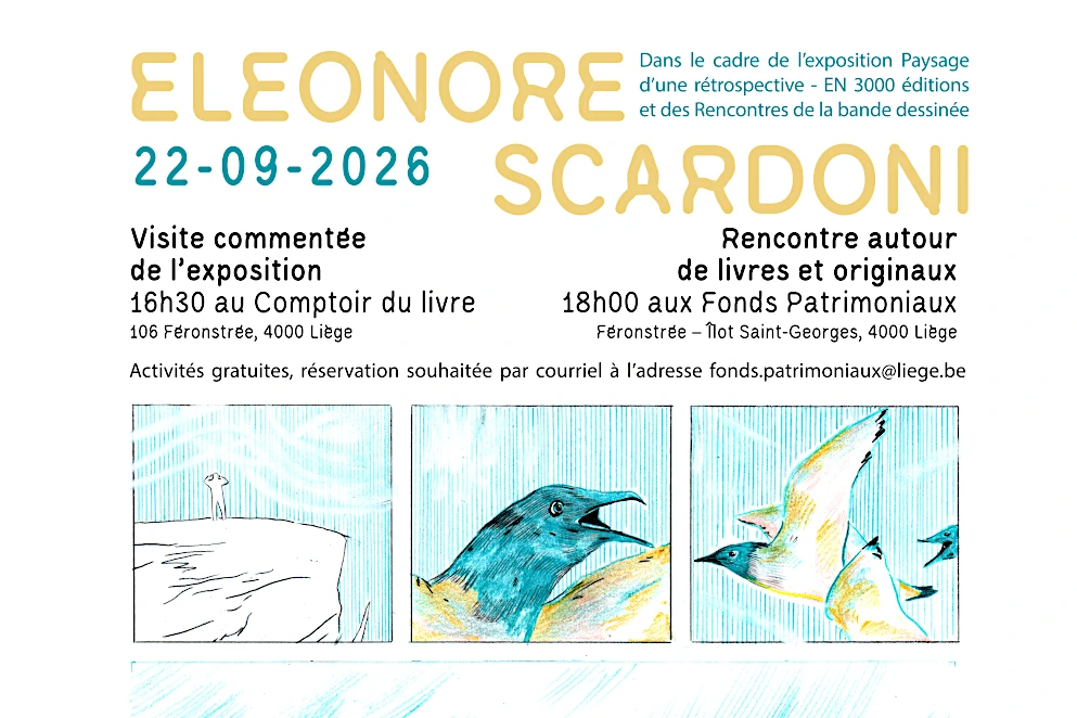 Éléonore Scardoni aux Archives de la Bande dessinée à Liège